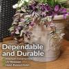 Sunnydaze 19.5-Inch Arabella Large Plastic Pot for Plants – Outdoor Double-Walled Polyresin Large Plastic Planter with Drillable Drainage Holes – Antique White – 4-Pack(Beige)