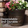 Sunnydaze 19.5-Inch Arabella Large Plastic Pot for Plants – Outdoor Double-Walled Polyresin Large Plastic Planter with Drillable Drainage Holes – Antique White – 4-Pack(Rust)