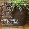 Sunnydaze 19.5-Inch Arabella Large Plastic Pot for Plants – Outdoor Double-Walled Polyresin Large Plastic Planter with Drillable Drainage Holes – Antique White – 4-Pack(Sable)