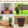 Sunnydaze 19.5-Inch Arabella Large Plastic Pot for Plants – Outdoor Double-Walled Polyresin Large Plastic Planter with Drillable Drainage Holes – Antique White – 4-Pack(Rust)
