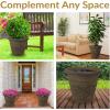 Sunnydaze 19.5-Inch Arabella Large Plastic Pot for Plants – Outdoor Double-Walled Polyresin Large Plastic Planter with Drillable Drainage Holes – Antique White – 4-Pack(Sable)