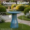 Sunnydaze 21″ H Ceramic Bird Bath for Outside – Hand-Painted Outdoor Bird Bath Bowl, UV/Frost-Resistant Finish – Lemon Cognac(Cloud Swirl)