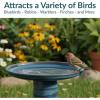 Sunnydaze 21″ H Ceramic Bird Bath for Outside – Hand-Painted Outdoor Bird Bath Bowl, UV/Frost-Resistant Finish – Lemon Cognac(Galaxy Blue)