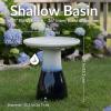 Sunnydaze 21″ H Ceramic Bird Bath for Outside – Hand-Painted Outdoor Bird Bath Bowl, UV/Frost-Resistant Finish – Lemon Cognac(Twilight)