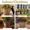 Sunnydaze 24-Inch Anjelica Large Plastic Pot for Plants – Outdoor Double-Walled Large Plastic Planter with Drillable Drainage Holes – Matte Black – 2pk(Beige)