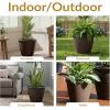 Sunnydaze 24-Inch Anjelica Large Plastic Pot for Plants – Outdoor Double-Walled Large Plastic Planter with Drillable Drainage Holes – Matte Black – 2pk(Rust)