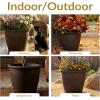 Sunnydaze 24-Inch Anjelica Large Plastic Pot for Plants – Outdoor Double-Walled Large Plastic Planter with Drillable Drainage Holes – Matte Black – 2pk(Sable)