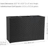 Sunnydaze 3-Section Tall Wicker Planter Box – 3 Removable Plastic Inserts – Rectangular Large Outdoor Planter – 33″ W x 11.75″ D x 21.5″ H(Without Trellis)