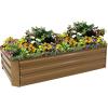 Sunnydaze 48-Inch Galvanized Steel Raised Garden Beds – Rectangle Planter for Vegetables and Flowers – Brown – Set of 2(Brown)