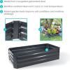 Sunnydaze 48-Inch Galvanized Steel Raised Garden Beds – Rectangle Planter for Vegetables and Flowers – Brown – Set of 2(Dark Gray)