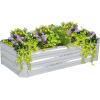 Sunnydaze 48-Inch Galvanized Steel Raised Garden Beds – Rectangle Planter for Vegetables and Flowers – Brown – Set of 2(Silver)