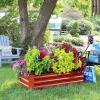 Sunnydaze 48-Inch Galvanized Steel Raised Garden Beds – Rectangle Planter for Vegetables and Flowers – Brown – Set of 2(Woodgrain)