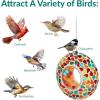 Sunnydaze 6-Inch Glass Mosaic Hanging Bird Feeder for Outdoors – Fly-Through Glass Bird Feeder for Cardinals, Jays, Finches and More – Confetti Mosaic – Set of 12(Confetti Mosaic)