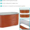 Sunnydaze 79-Inch Oval Raised Garden Bed – Stackable Steel Vegetable Flower Bed Planter Kit with Rubber Edge Trim – Green(Brown)