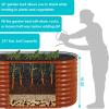 Sunnydaze 79-Inch Oval Raised Garden Bed – Stackable Steel Vegetable Flower Bed Planter Kit with Rubber Edge Trim – Green(Brown)