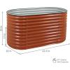 Sunnydaze 79-Inch Oval Raised Garden Bed – Stackable Steel Vegetable Flower Bed Planter Kit with Rubber Edge Trim – Green(Brown)