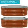 Sunnydaze 79-Inch Oval Raised Garden Bed – Stackable Steel Vegetable Flower Bed Planter Kit with Rubber Edge Trim – Green(Brown)