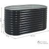 Sunnydaze 79-Inch Oval Raised Garden Bed – Stackable Steel Vegetable Flower Bed Planter Kit with Rubber Edge Trim – Green(Dark Gray)