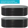 Sunnydaze 79-Inch Oval Raised Garden Bed – Stackable Steel Vegetable Flower Bed Planter Kit with Rubber Edge Trim – Green(Dark Gray)
