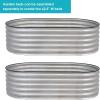 Sunnydaze 79-Inch Oval Raised Garden Bed – Stackable Steel Vegetable Flower Bed Planter Kit with Rubber Edge Trim – Green(Silver)
