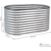 Sunnydaze 79-Inch Oval Raised Garden Bed – Stackable Steel Vegetable Flower Bed Planter Kit with Rubber Edge Trim – Green(Silver)