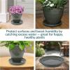 Sunnydaze 9-Inch Ceramic Plant Saucers – Plant Drip Trays for Outdoor Planter Flowerpot Drainage – Set of 4 – Gray(Gray)