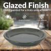 Sunnydaze 9-Inch Ceramic Plant Saucers – Plant Drip Trays for Outdoor Planter Flowerpot Drainage – Set of 4 – Gray(Gray)