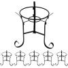Sunnydaze Black Steel Gazing Ball Stand Outdoor for 10-Inch or 12-Inch Garden Gazing Globes – 9-Inch H – Traditional – Set of 6(Black)