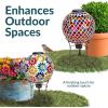 Sunnydaze Black Steel Gazing Ball Stand Outdoor for 10-Inch or 12-Inch Garden Gazing Globes – 9-Inch H – Traditional – Set of 6(Bronze)
