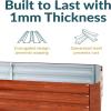 Sunnydaze Galvanized Raised Garden Bed Kit – 5x5x1 ft Outdoor Raised Garden Bed – Metal Planter Box for Vegetables, Flowers, Herbs – Dark Gray – L-Shaped(Woodgrain)