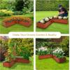 Sunnydaze Galvanized Raised Garden Bed Kit – 5x5x1 ft Outdoor Raised Garden Bed – Metal Planter Box for Vegetables, Flowers, Herbs – Dark Gray – L-Shaped(Woodgrain)