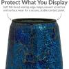 Sunnydaze Glass Gazing Ball Stand for Gazing Globes – Outdoor Mosaic Sphere Holder & Pedestal for Backyard or Patio Decoration – Iridescent Purple(Deep Ocean Swirl)