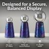 Sunnydaze Glass Gazing Ball Stand for Gazing Globes – Outdoor Mosaic Sphere Holder & Pedestal for Backyard or Patio Decoration – Iridescent Purple(Iridescent Purple)