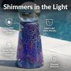 Sunnydaze Glass Gazing Ball Stand for Gazing Globes – Outdoor Mosaic Sphere Holder & Pedestal for Backyard or Patio Decoration – Iridescent Purple(Iridescent Purple)