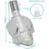 Sunnydaze Grinning Skull Glass Tabletop Torches – Outdoor Patio Lighting – Includes Wicks and Attached Snuffers – Set of 16 Refillable Torches – Clear(Clear)