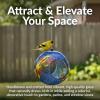 Sunnydaze Hanging Solar Fly-Through Glass Bird Feeder – 6″ Outdoor Bird Feeder with Solar Light – Bright Summer Burst(Fire and Ice)