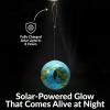 Sunnydaze Hanging Solar Fly-Through Glass Bird Feeder – 6″ Outdoor Bird Feeder with Solar Light – Bright Summer Burst(Spring Sky)