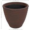 Sunnydaze Ribbed 13″ Outdoor Plant Pot – Polyresin Double-Walled Planter for Indoor or Outdoor Use – Rust – Set of 2(16 in)