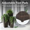 Sunnydaze Square Tall Wicker Outdoor Planter Set of 3 – Polyrattan Large Outdoor Planters for Porch, Patio or Garden – 9″, 11.5″, 14.75″ Tall Plant Pots – Brown(Brown)