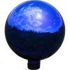 Sunnydaze 10-Inch Glass Gazing Ball for Garden Enthusiasts – Outdoor Gazing Globe for Outside Yard Decor – Aqua – Stainless Steel Finish(Blue)