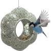 Sunnydaze 10-Inch Glass Mosaic Hanging Bird Feeder for Outdoors – Fly-Through Glass Bird Feeder for Cardinals, Jays, Finches and More – Pearl Pink Flower(Mirrored Diamond Flower)