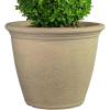 Sunnydaze 24-Inch Anjelica Large Plastic Pot for Plants – Outdoor Double-Walled Large Plastic Planter with Drillable Drainage Holes – Matte Black – 2pk(Beige)