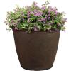Sunnydaze 24-Inch Anjelica Large Plastic Pot for Plants – Outdoor Double-Walled Large Plastic Planter with Drillable Drainage Holes – Matte Black – 2pk(Sable)