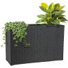 Sunnydaze 3-Section Tall Wicker Planter Box – 3 Removable Plastic Inserts – Rectangular Large Outdoor Planter – 33″ W x 11.75″ D x 21.5″ H(Without Trellis)