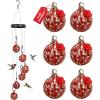Sunnydaze Hand-Blown Glass Hummingbird Feeder Balls – Set of 6 Hanging Hummingbird Feeders with 6 Ports – 30 oz Capacity Bee Proof Feeder for Outdoors – Leak Proof and Easy to Clean