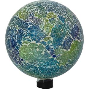 Sunnydaze 10-Inch Gazing Ball for Garden – Glass Gazing Globe for Outside – Outdoor Garden Orb for Backyard or Front Lawn Decor – Lavender – Set of 2(Azul Terra)