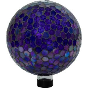 Sunnydaze 10-Inch Gazing Ball for Garden – Glass Gazing Globe for Outside – Outdoor Garden Orb for Backyard or Front Lawn Decor – Lavender – Set of 2(Iridescent Purple)