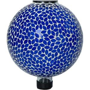 Sunnydaze 10-Inch Solar Gazing Ball for Garden – Outdoor Glass Gazing Garden Globe for Outside Decoration – Pearl Pink(Lavender Mosaic)