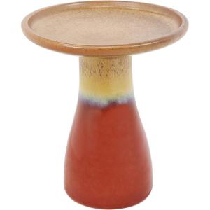 Sunnydaze 21″ H Ceramic Bird Bath for Outside – Hand-Painted Outdoor Bird Bath Bowl, UV/Frost-Resistant Finish – Lemon Cognac(Lemon Cognac)
