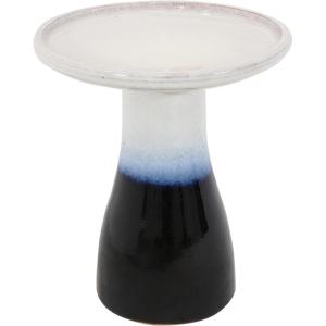 Sunnydaze 21″ H Ceramic Bird Bath for Outside – Hand-Painted Outdoor Bird Bath Bowl, UV/Frost-Resistant Finish – Lemon Cognac(Twilight)